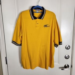Vintage Jerzees Yellow Polo Shirt Embroidered Shool Bus Size 2XL XXL